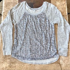 Women’s SZ M EXPRESS Sequined Gray Sweatshirt